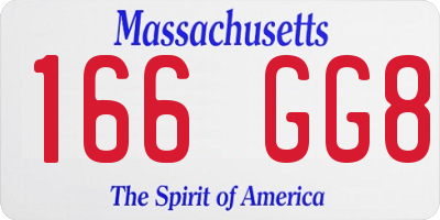 MA license plate 166GG8