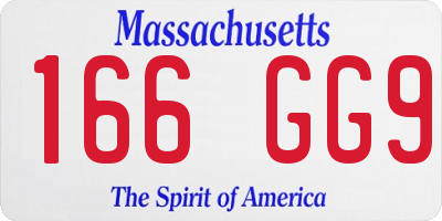 MA license plate 166GG9