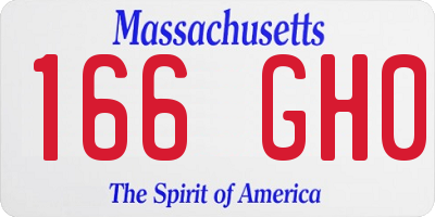 MA license plate 166GH0