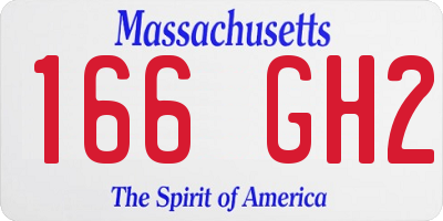 MA license plate 166GH2