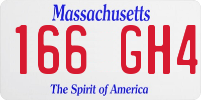 MA license plate 166GH4