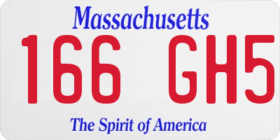 MA license plate 166GH5