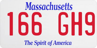 MA license plate 166GH9