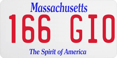 MA license plate 166GI0