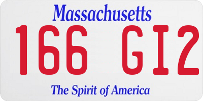 MA license plate 166GI2