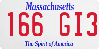 MA license plate 166GI3