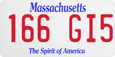 MA license plate 166GI5