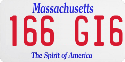 MA license plate 166GI6