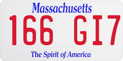 MA license plate 166GI7