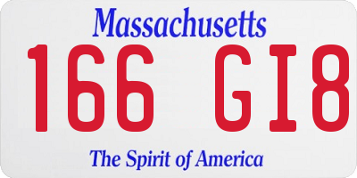 MA license plate 166GI8
