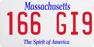 MA license plate 166GI9