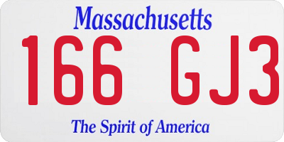MA license plate 166GJ3