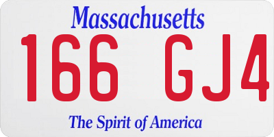 MA license plate 166GJ4