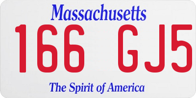 MA license plate 166GJ5