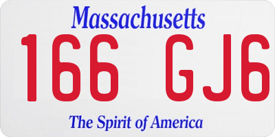 MA license plate 166GJ6