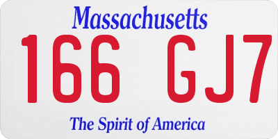 MA license plate 166GJ7