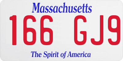 MA license plate 166GJ9