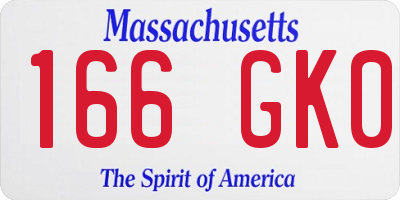 MA license plate 166GK0