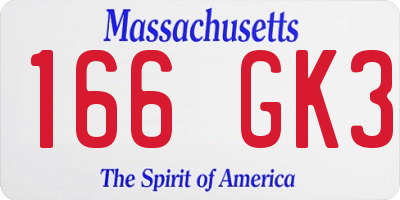 MA license plate 166GK3