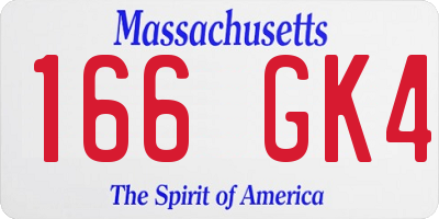 MA license plate 166GK4