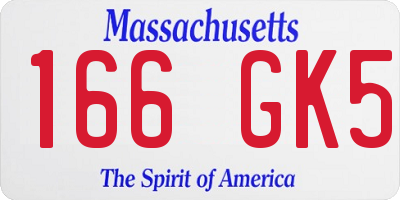 MA license plate 166GK5
