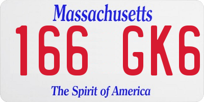MA license plate 166GK6
