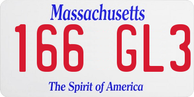 MA license plate 166GL3