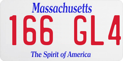MA license plate 166GL4