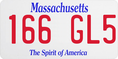 MA license plate 166GL5