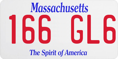 MA license plate 166GL6