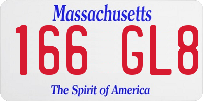 MA license plate 166GL8