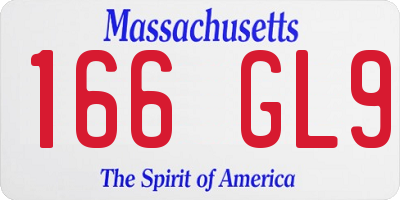 MA license plate 166GL9