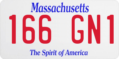 MA license plate 166GN1