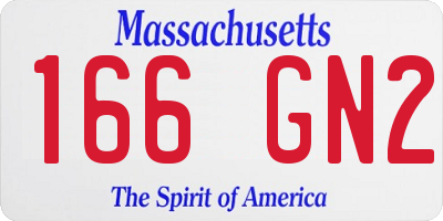 MA license plate 166GN2