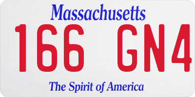 MA license plate 166GN4