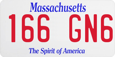 MA license plate 166GN6