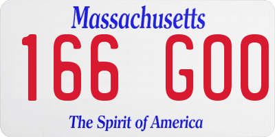 MA license plate 166GO0