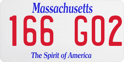 MA license plate 166GO2