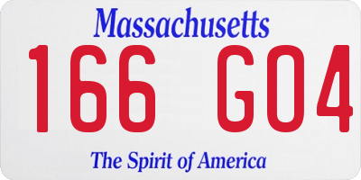 MA license plate 166GO4