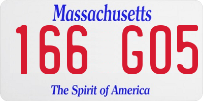 MA license plate 166GO5