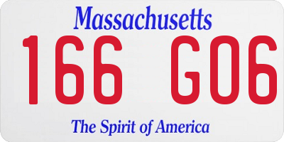 MA license plate 166GO6
