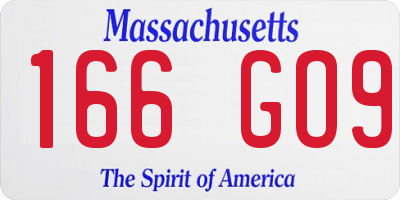 MA license plate 166GO9