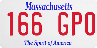 MA license plate 166GP0