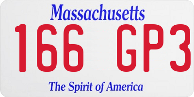 MA license plate 166GP3