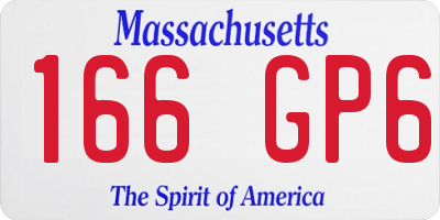 MA license plate 166GP6