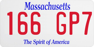 MA license plate 166GP7