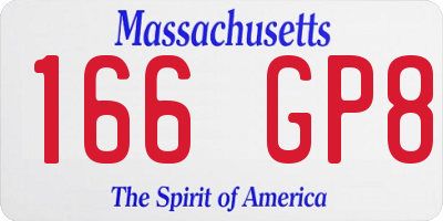 MA license plate 166GP8