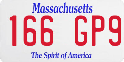 MA license plate 166GP9