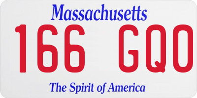 MA license plate 166GQ0