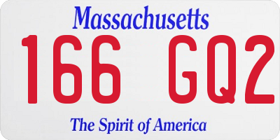MA license plate 166GQ2